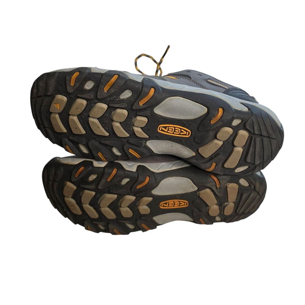 Keen Shoes Mens 11 Gray Leather Hiking Sneakers Trail Walking Outdoor Non Slip - Picture 10 of 11
